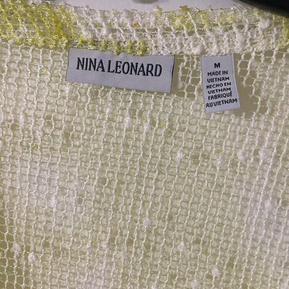 NINA LEONARD Coconut Button Knit Bolero Jacket Medium Crochet Beach Summer - Picture 5 of 8